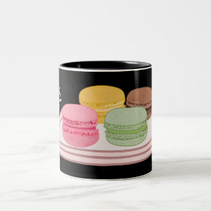 Macaron cartoon illustration  Two-Tone coffee mug
