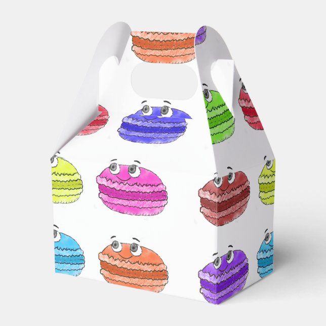 Macaron Cartoon Pattern Favour Box (Front Side)