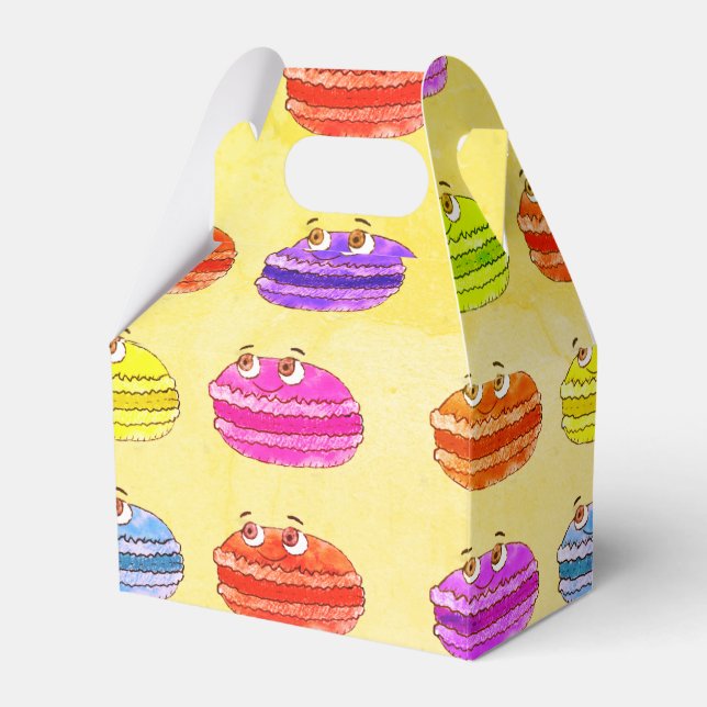 Macaron Cartoon Pattern Painting Favour Box (Front Side)