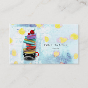 Macaron Catering Polka Dots Business Card