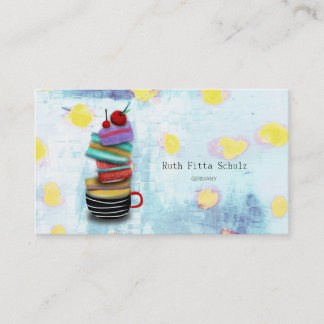 Macaron Catering Polka Dots Business Card