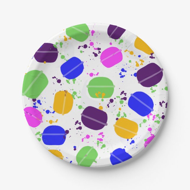 Macaron  Confetti Paper Plates (Front)