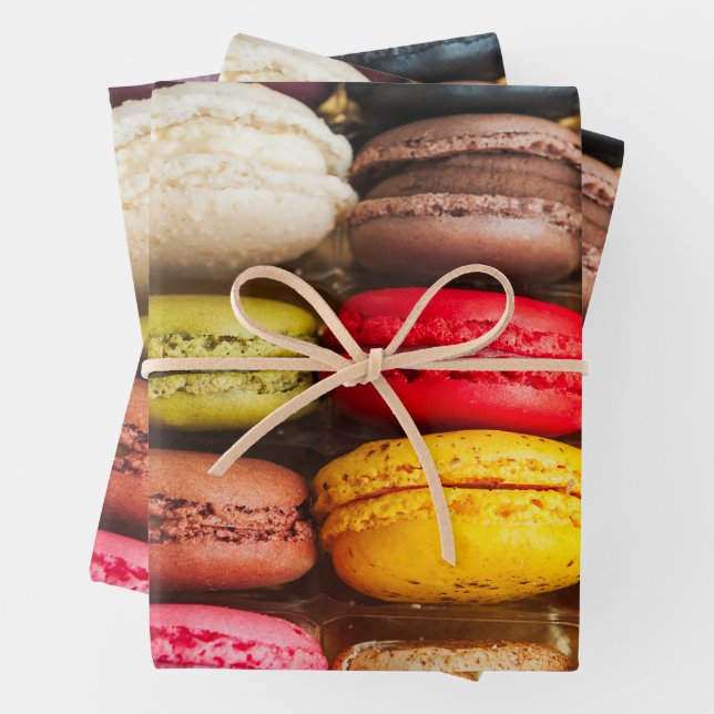 Macaron Delight Wrapping Paper Sheet (In situ)