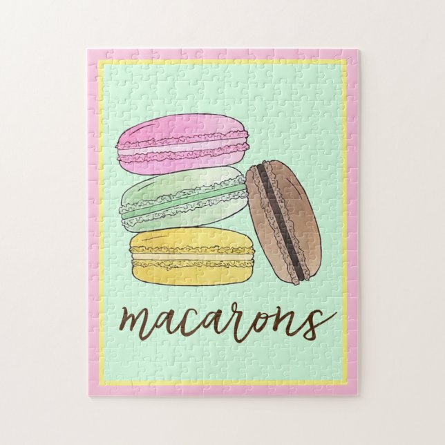 Macaron French Pastry Cookies Macarons Patisserie Jigsaw Puzzle (Vertical)
