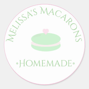 Macaron Heart Logo Stickers Homemade Bakery