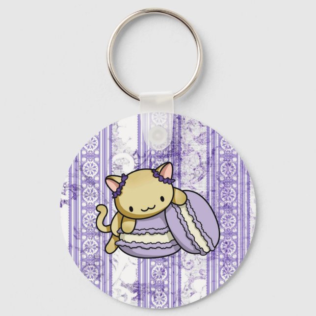 Macaron Kitty Key Ring (Front)