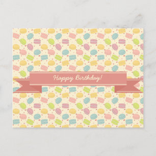 Macaron Love with Ribbon Postcard