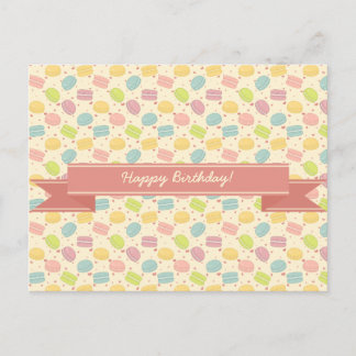 Macaron Love with Ribbon Postcard