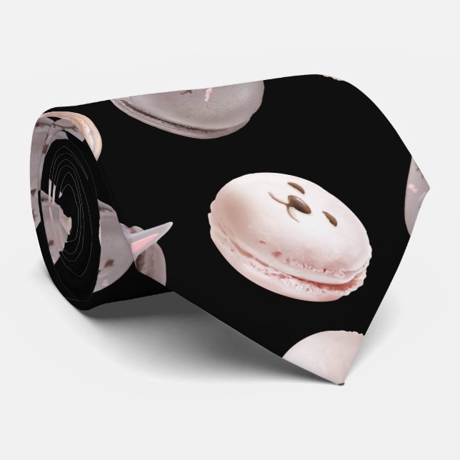 Macaron Parade – Kitty & Puppy Seamless Pattern Tie (Rolled)