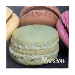 Macaron pastries for sweet tooth gift ceramic tile