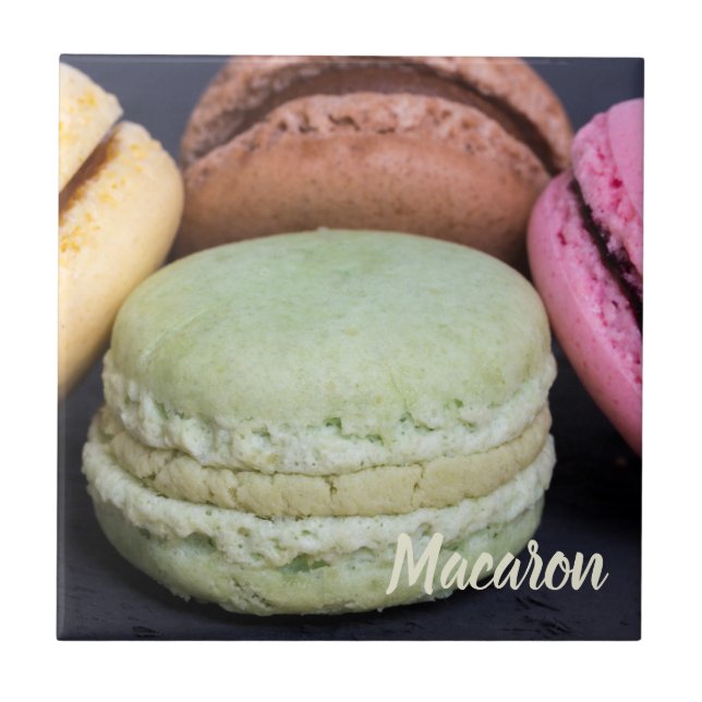 Macaron pastries for sweet tooth gift ceramic tile (Front)