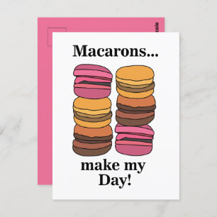 Macaron Pastry Sweet Postcard