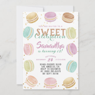 Macaron Sweet Celebration Birthday Invitation