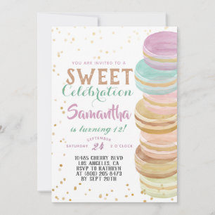 Macaron Sweet Celebration Birthday Invitation