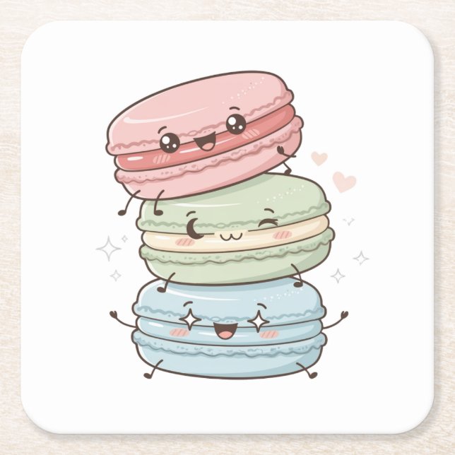 Macaron Sweets Kawaii Coasters (Front)