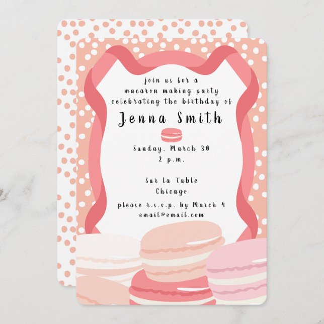 Macaron Themed Invitation (Front/Back)