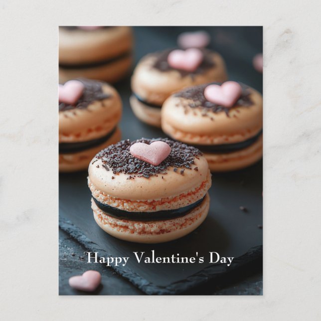 Macarones with heart Valentine's Day Postcard (Front)