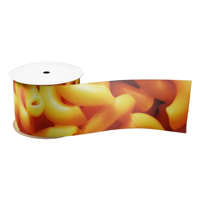 Macaroni and Cheese on Silk Ribbon Satin Ribbon (Spool)
