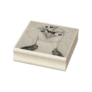 Macaroni Penguin Rubber Stamp