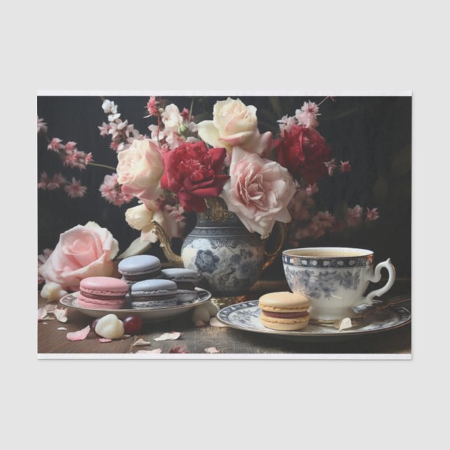 Macarons and Tea Tissue Paper (Front)