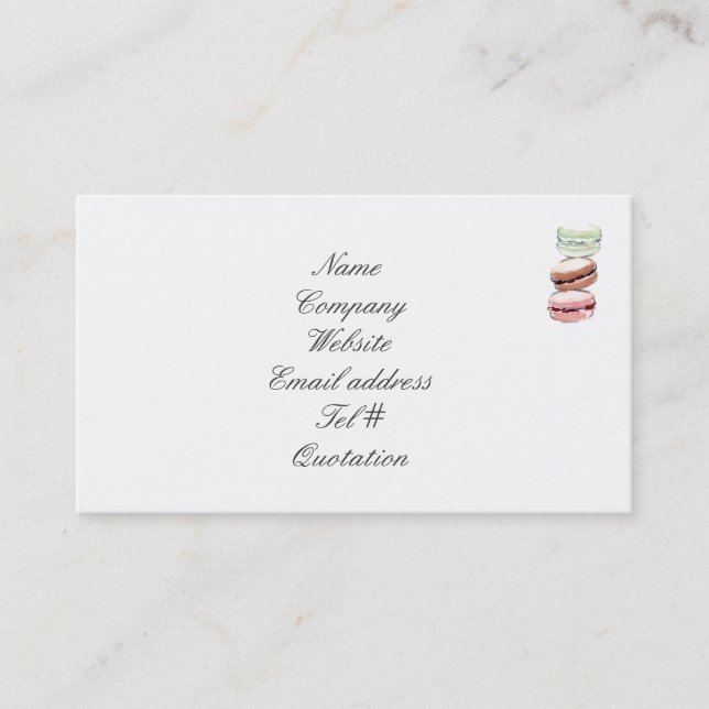 Macarons business card (Front)
