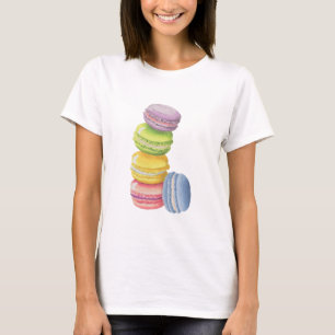 Macarons French Pastry in Pastel Watercolors T-Shirt