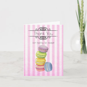 Macarons French Pastry Pastel Watercolor Thank You