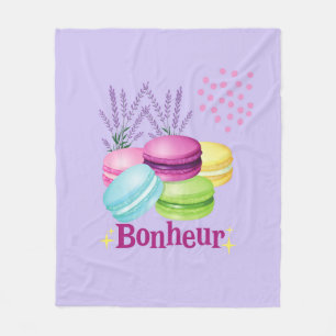  Macarons Happiness Bonheur  Fleece Blanket