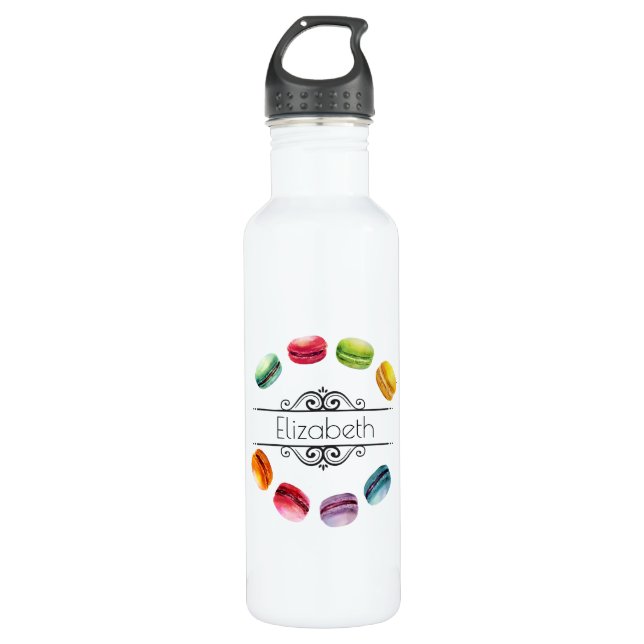 Macarons In A Circle Personalised 710 Ml Water Bottle (Front)