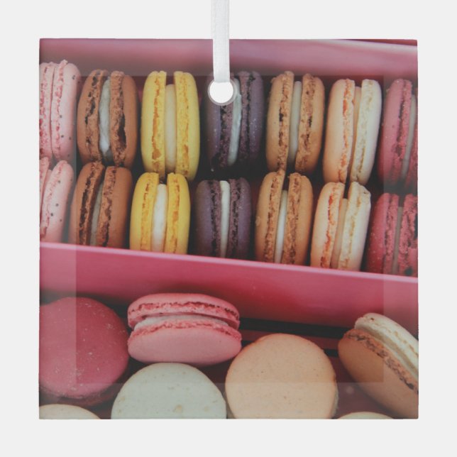 Macarons in different colours glass tree decoration (Front)