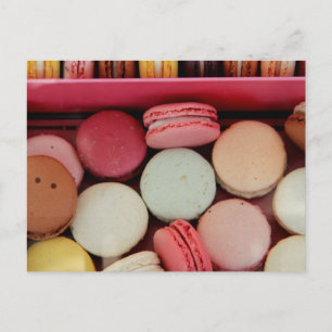 Macarons in different colours postcard
