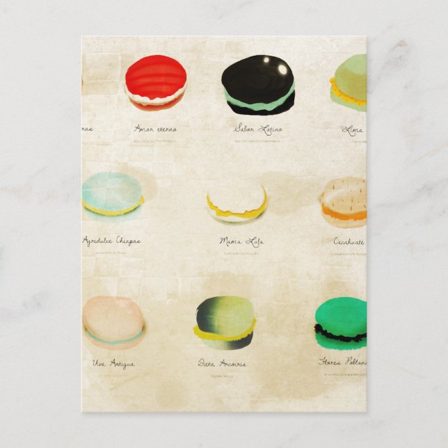 Macarons Paris Pastry Rupydetequila Postcard (Front)