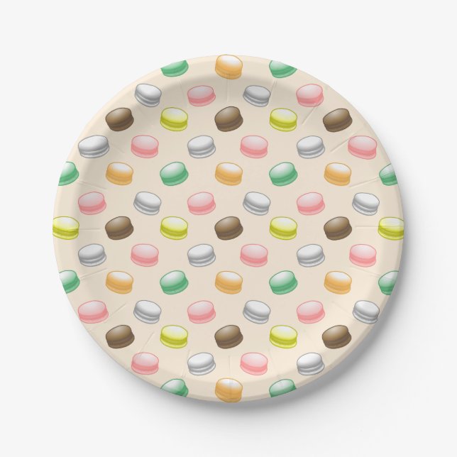 Macarons Sweet 16 Party Paper Plate (Front)
