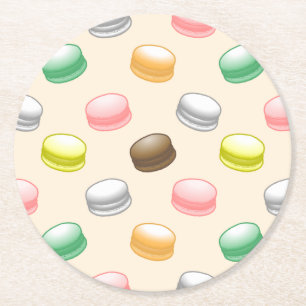 Macarons Sweet 16 Round Paper Coaster