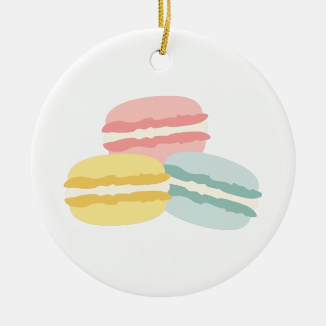 Macaroon Cookies Ceramic Ornament (Front)