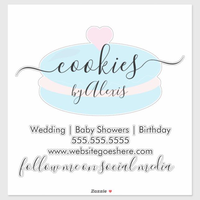 Macaroon Cookies Logo Bakery Business Car  Sticker (Sheet)
