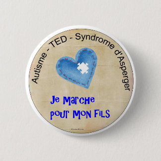 Macaroon I walk for my son 6 Cm Round Badge