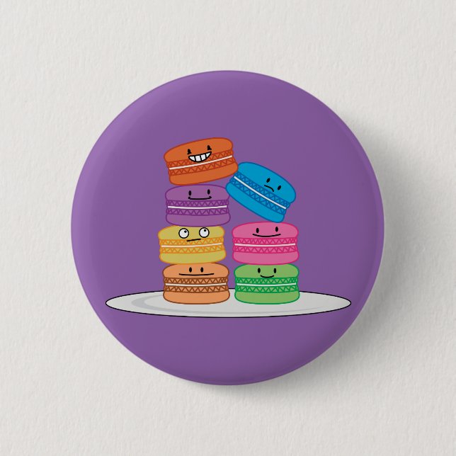 Macaroon Macaroons Cookie French sweet dessert 6 Cm Round Badge (Front)