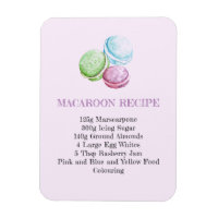 MACAROON RECIPE KITCHEN FLEXIBLE FRIDGE MAGNET