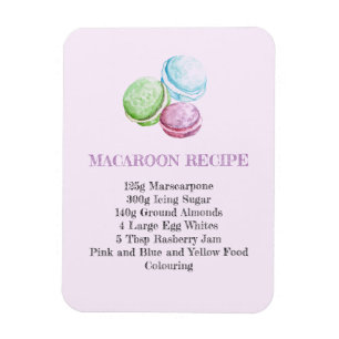MACAROON RECIPE KITCHEN FLEXIBLE FRIDGE MAGNET