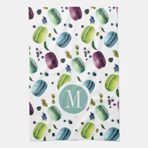 Macaroons & Berries Pattern Tea Towel