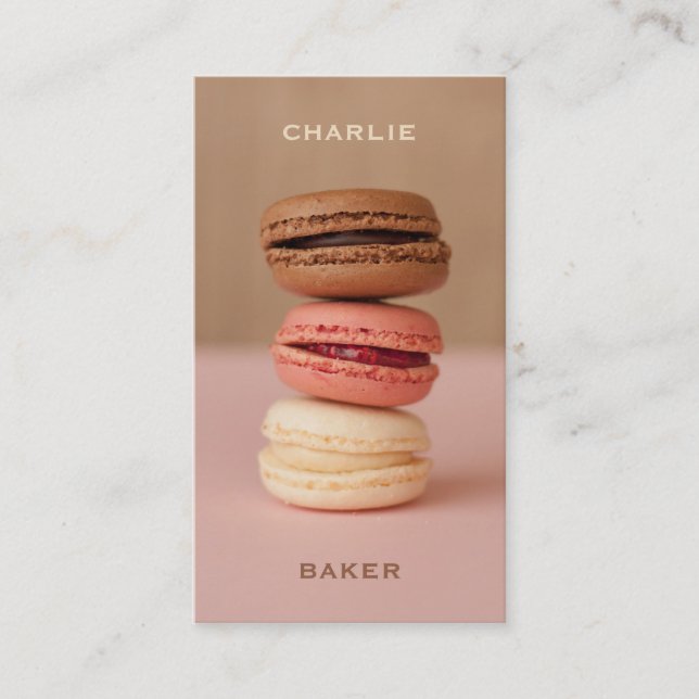 Macaroons / Macarons custom Chef business cards (Front)