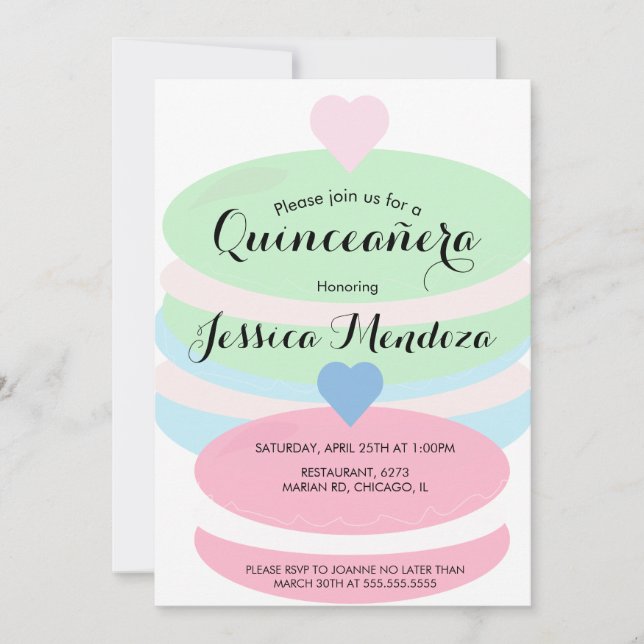 Macaroons Quince Sweet 16  Invitation (Front)