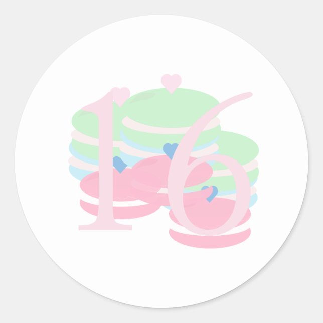 Macaroons Quince Sweet 16 Pastel  Favour Box Classic Round Sticker (Front)