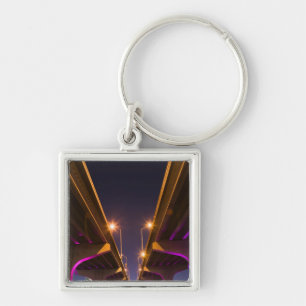 MacArthur Causeway seen from underneath at dusk Key Ring