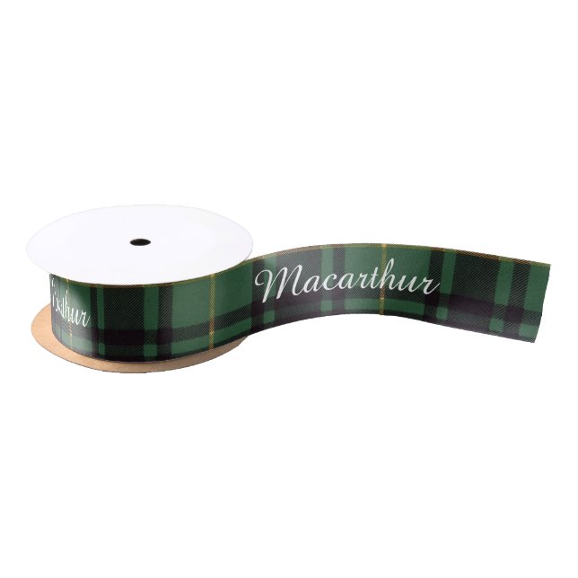 Macarthur clan Plaid Scottish tartan Satin Ribbon (Spool)