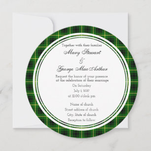 MacArthur Scottish Wedding Round Invitation