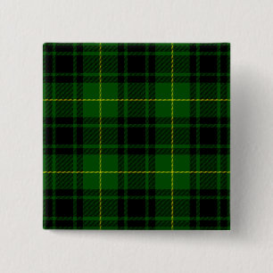 MacArthur tartan green plaid 15 Cm Square Badge