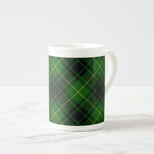 MacArthur tartan green plaid Bone China Mug (Front Right)