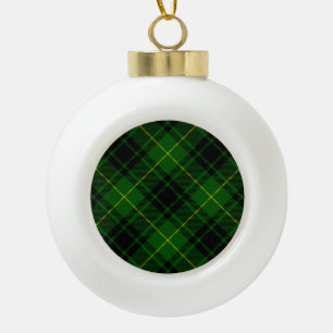 MacArthur tartan green plaid Ceramic Ball Christmas Ornament